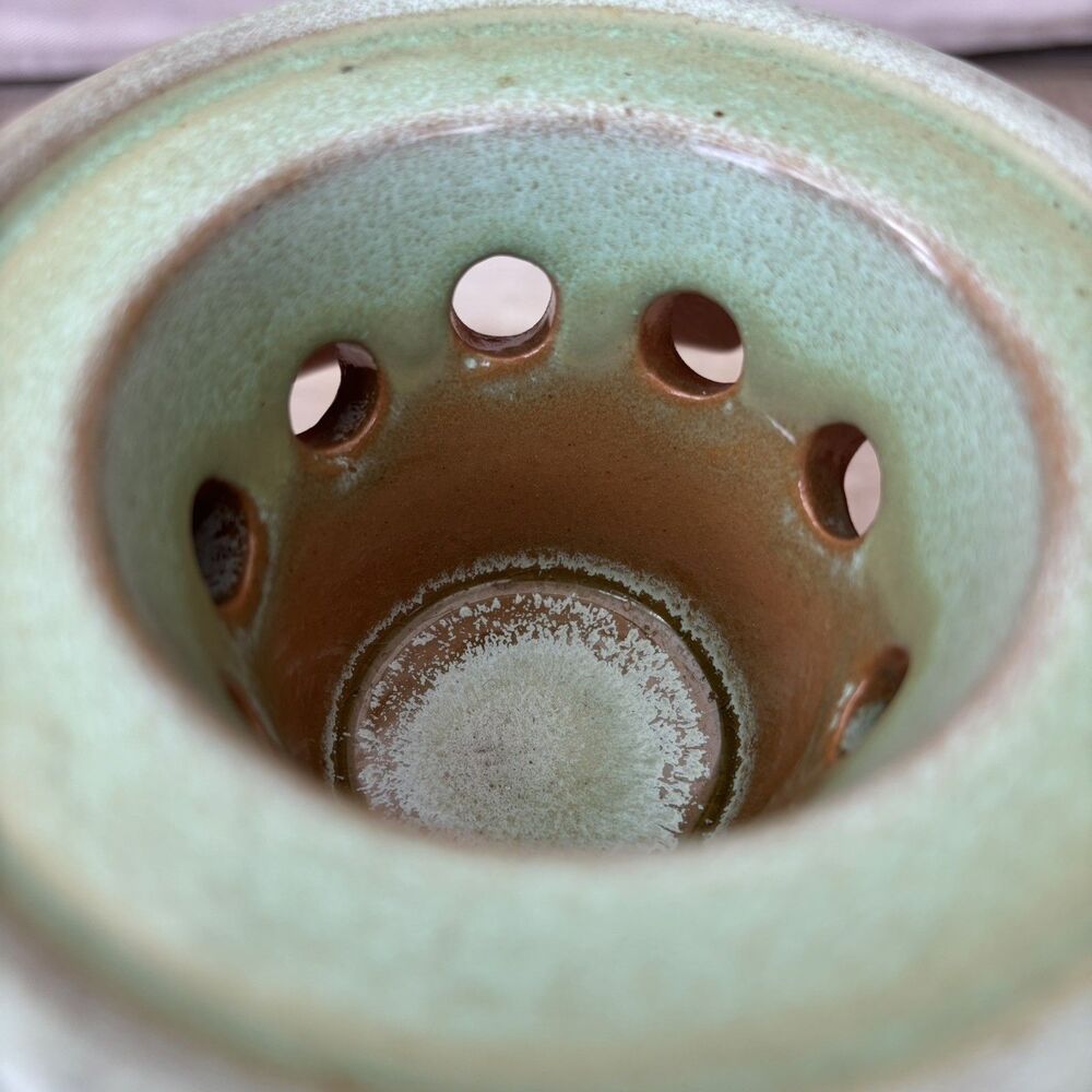 Vtg MCM Frankoma Pottery Warming Stand for Carafe Teapot Plainsman Green 82W EUC - Picture 7 of 12